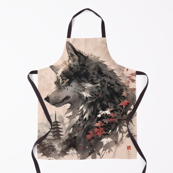Item preview, Japanese Wolf Spirit Art | Autumn Sakura Wolf | Ukiyo-e Inspired Fantasy Tattoo Design designed and sold by Dyan4.