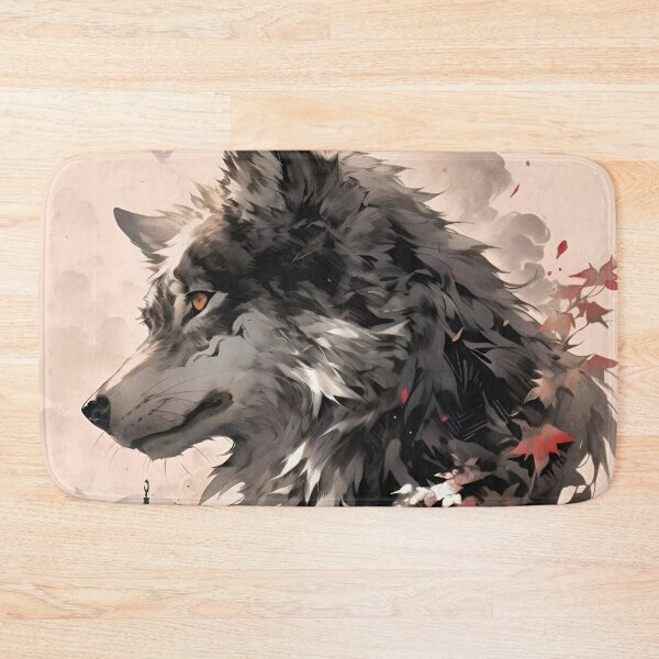 Item preview, Japanese Wolf Spirit Art | Autumn Sakura Wolf | Ukiyo-e Inspired Fantasy Tattoo Design designed and sold by Dyan4.