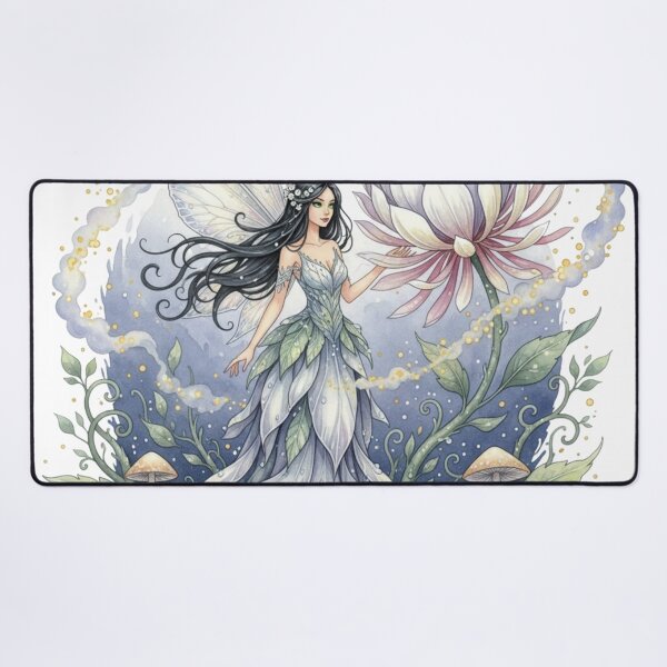 Item preview, Moonblossom Fairy of the Enchanted Lotus Grove – Whimsical Watercolor Fantasy Art designed and sold by Dream Bloom Gallery.