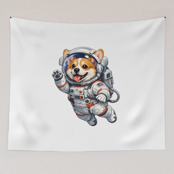 Item preview, Cute corgi dog in astronaut spacesuit floating in space designed and sold by ARIN2550.