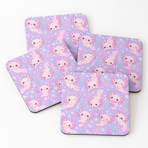 Item preview, Kawaii Pink Axolotl Pattern – Cute Pastel Axolotl Aesthetic Phone Case & Sticker Design designed and sold by RJACreative.