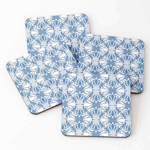 Item preview, Monochrome Folk Art Blue Pattern designed and sold by Pinecone Place.