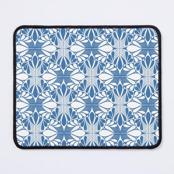 Item preview, Monochrome Folk Art Blue Pattern designed and sold by Pinecone Place.