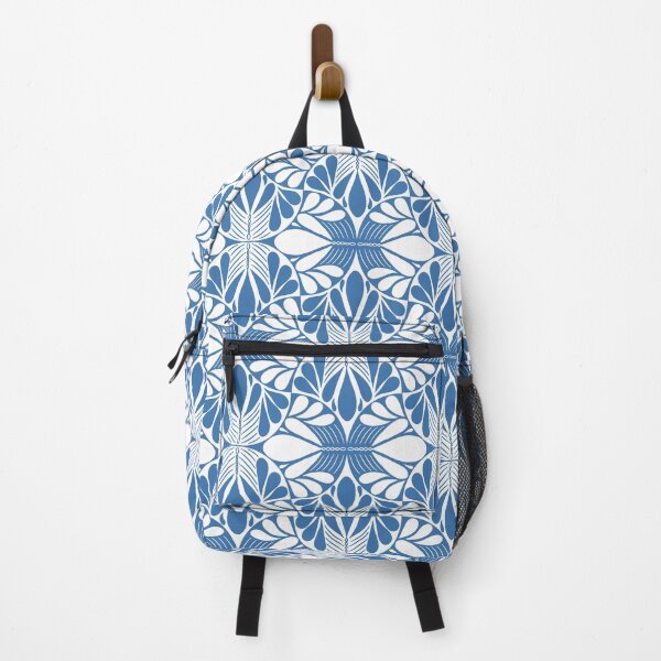 Item preview, Monochrome Folk Art Blue Pattern designed and sold by Pinecone Place.