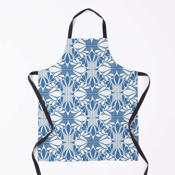 Item preview, Monochrome Folk Art Blue Pattern designed and sold by Pinecone Place.