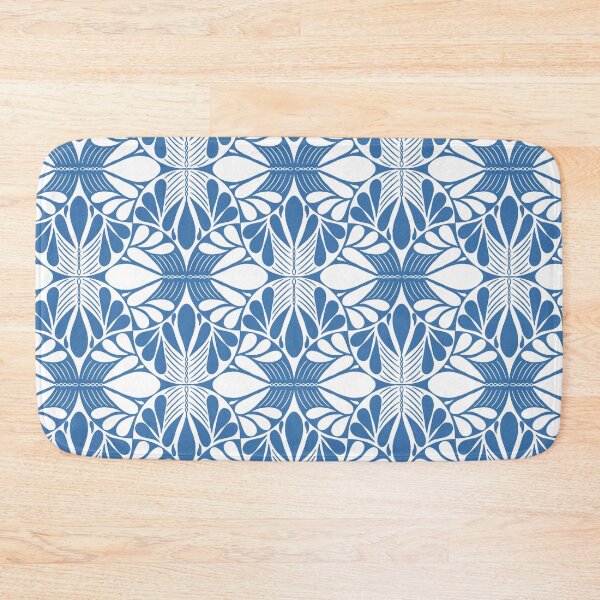 Item preview, Monochrome Folk Art Blue Pattern designed and sold by Pinecone Place.