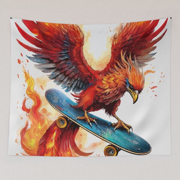 Item preview, Flames of the Skateboard Phoenix designed and sold by bb-15artstudio.