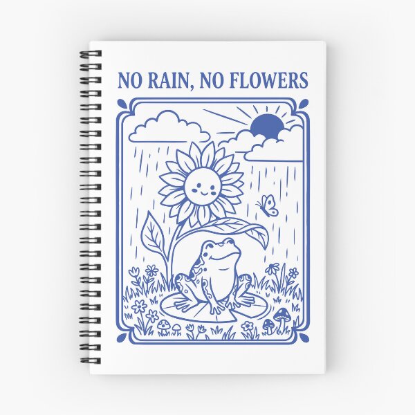 Item preview, no rain no flowers cute frog illustration designed and sold by fish-eye.