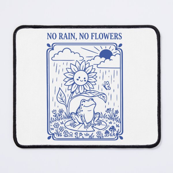 Item preview, no rain no flowers cute frog illustration designed and sold by fish-eye.