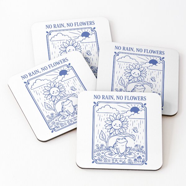 Item preview, no rain no flowers cute frog illustration designed and sold by fish-eye.