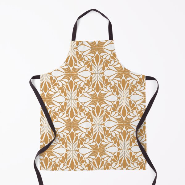 Item preview, Monochrome Folk Art Gold Pattern designed and sold by Pinecone Place.