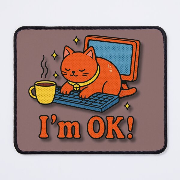Item preview, I’m OK Cute Working Cat Kawaii Office Graphic Tee designed and sold by Mousy17.