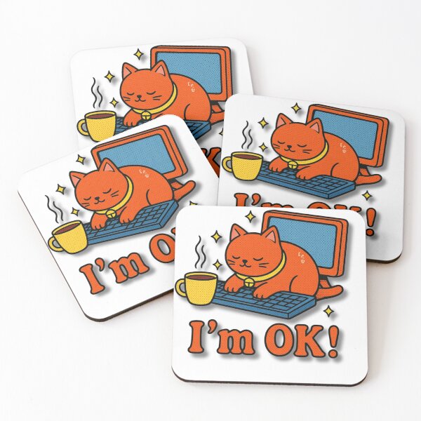 Item preview, I’m OK Cute Working Cat Kawaii Office Graphic Tee designed and sold by Mousy17.