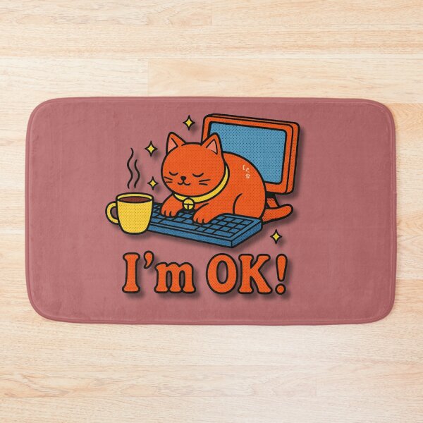 Item preview, I’m OK Cute Working Cat Kawaii Office Graphic Tee designed and sold by Mousy17.