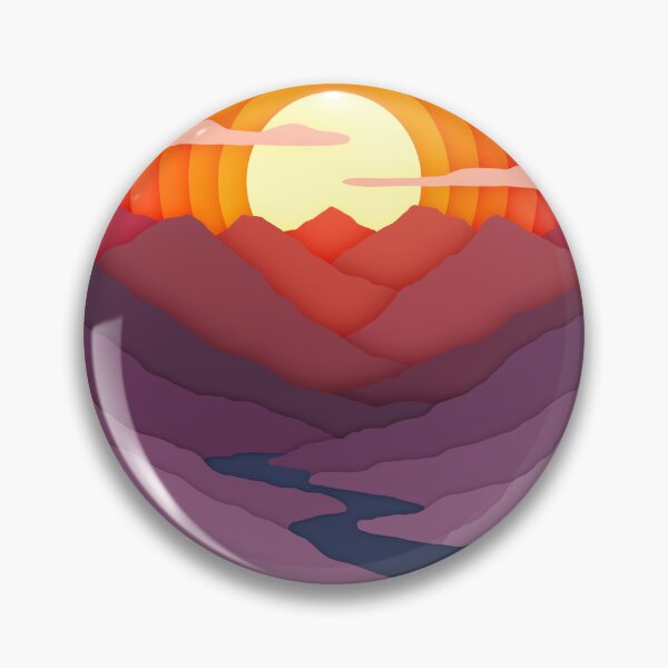 Item preview, Sunset Mountain River Landscape – paper art designed and sold by BlackthornDsign.