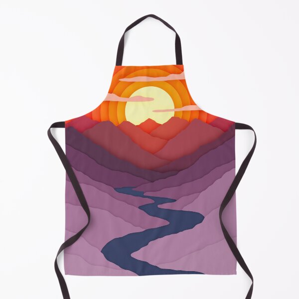 Item preview, Sunset Mountain River Landscape – paper art designed and sold by BlackthornDsign.
