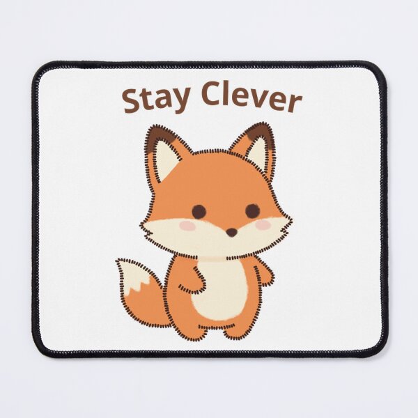 Item preview, Cute Patchwork Fox Stay Clever Woodland Art designed and sold by AursaArt.