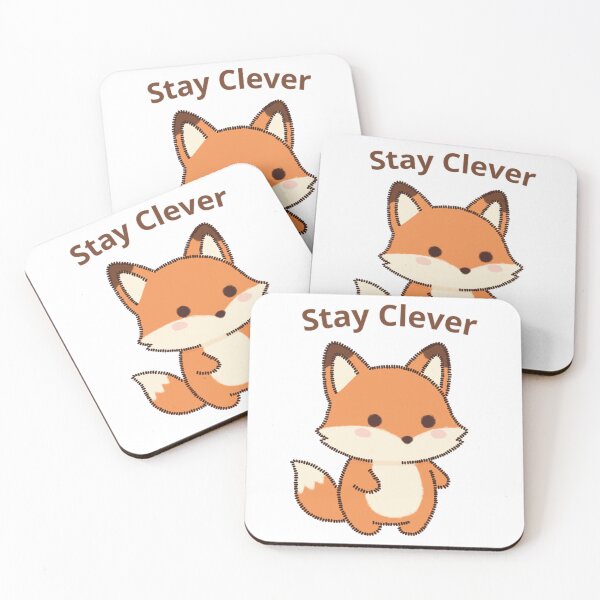 Item preview, Cute Patchwork Fox Stay Clever Woodland Art designed and sold by AursaArt.