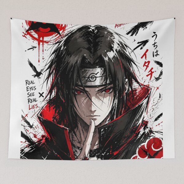 Artikelvorschau, Itachi Uchiha Akatsuki Art | Sharingan-Anime-Krieger | Naruto-Manga-inspiriertes Design entworfen und verkauft von Dyan4.