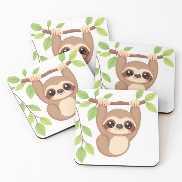 Item preview, Lindo bebé perezoso colgando, arte de dibujos animados kawaii designed and sold by Higherclothing.