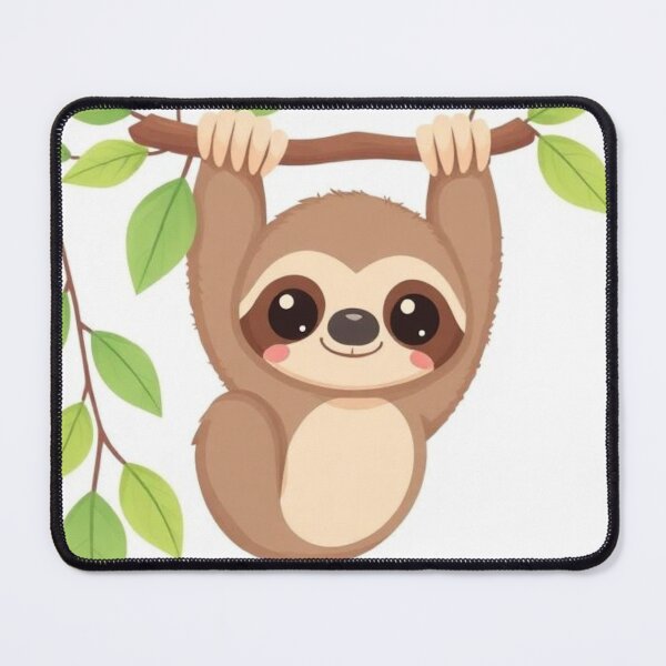 Item preview, Cute Baby Sloth Hanging Kawaii Cartoon Art designed and sold by Higherclothing.