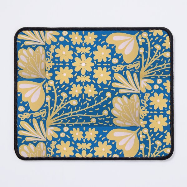 Item preview, Sweet And Simple Folk Art Floral Yellow On Teal. designed and sold by SalsySafrano.
