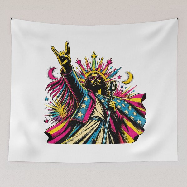 Item preview, Psychedelic Rock Jesus Halftone Pop Cartoon designed and sold by chattsuede.