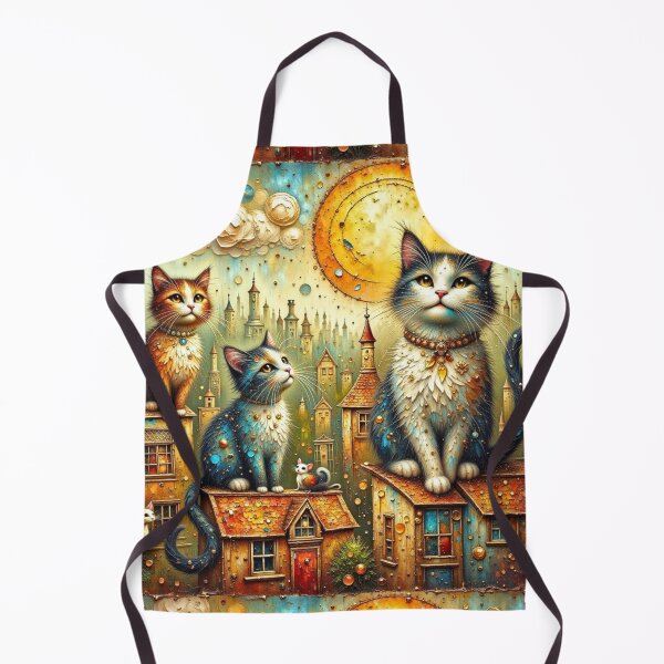 Item preview, Cats on a Roof Artwork || Playful Cat Design for Cat Lovers designed and sold by Beyond The Canvas.