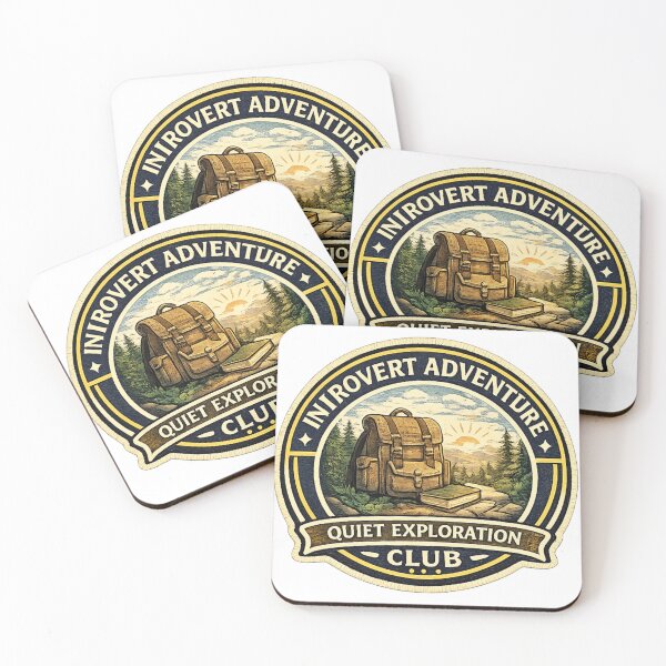 Item preview, Introvert Adventure Club Sticker | Quiet Exploration Badge | Book Lover & Hiking Design | Introvert Nature Aesthetic designed and sold by MrDev.