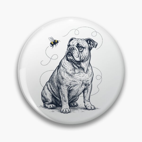 Artikelvorschau, Bulldogge, Hummel, Honigbiene, Hundeliebhaber entworfen und verkauft von Kimberley King Art  King Art.