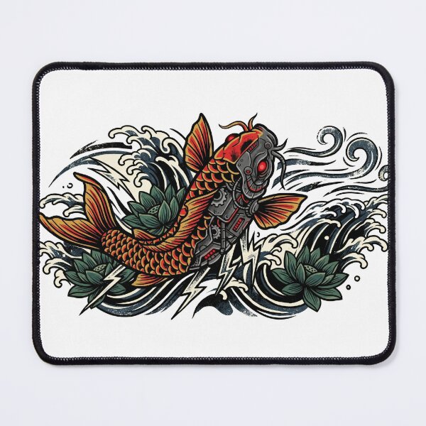 Item preview, Cyberpunk Koi Fish Tattoo Art - Mecha Robot Japanese Fish designed and sold by ArtisticlyVibes.