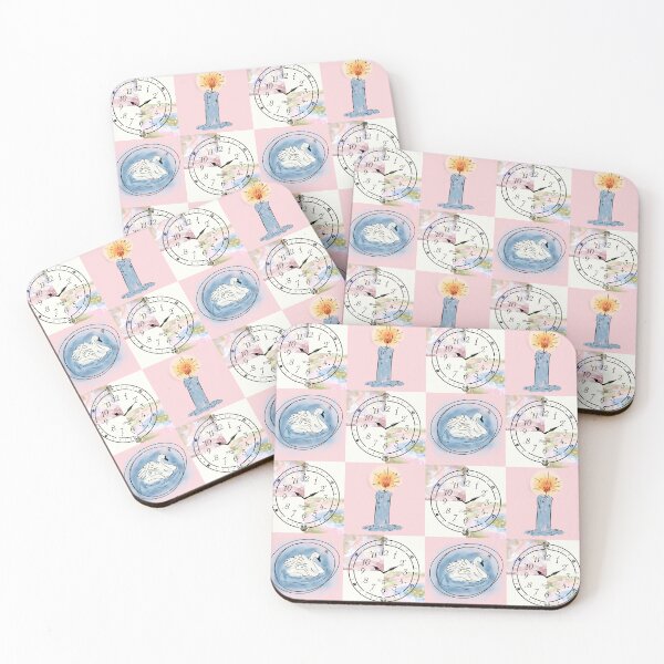 Item preview, Vintage Clock and Swan Whimsical Pastel Grid Pattern designed and sold by RM-Journey.