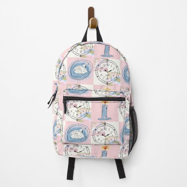 Item preview, Vintage Clock and Swan Whimsical Pastel Grid Pattern designed and sold by RM-Journey.