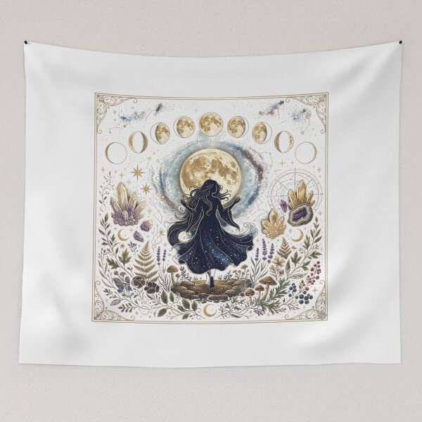 Item preview, Moon Phase Witch Art Print — Celestial Mystical Wall Decor designed and sold by Seifinty .