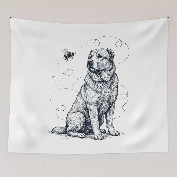 Item preview, Central Asian Shepherd Dog Bumble Bee Honeybee Dog Lover designed and sold by Kimberley King Art  King Art.
