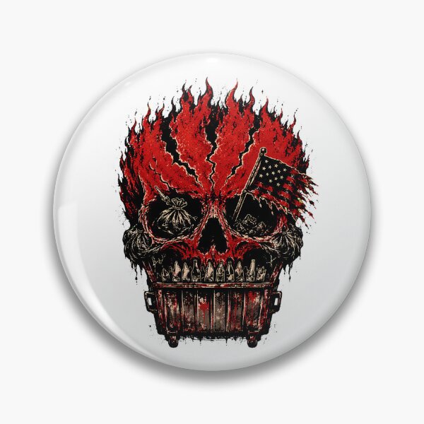 Item preview, American Dumpster Fire Satire Flaming Skull Dark Humor designed and sold by chattsuede.