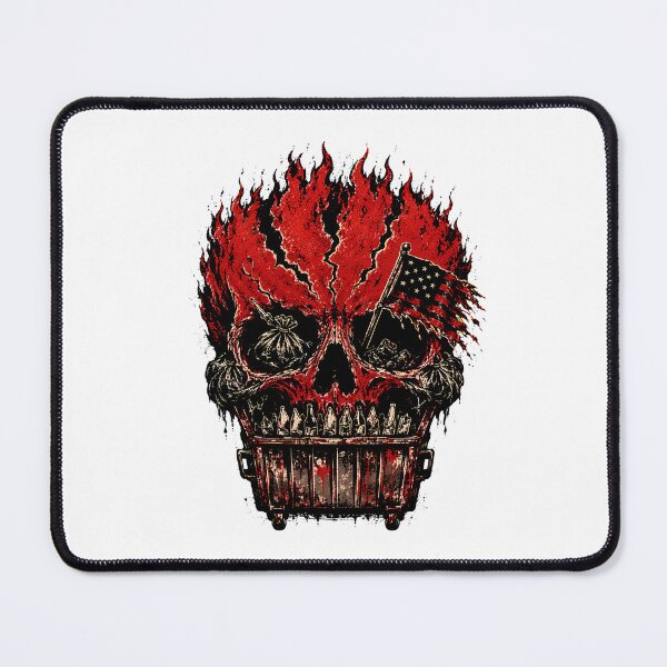 Item preview, American Dumpster Fire Satire Flaming Skull Dark Humor designed and sold by chattsuede.