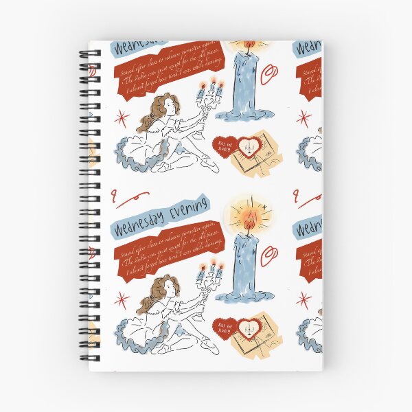 Item preview, Ballerina Diary Journal Scrapbook Whimsical Seamless Pattern designed and sold by RM-Journey.