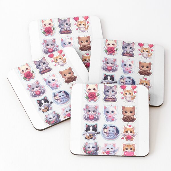 Item preview, “Purr-fect Proposal Squad – Cute Cat Love Confessions Sticker Pack” designed and sold by Cutecatties.