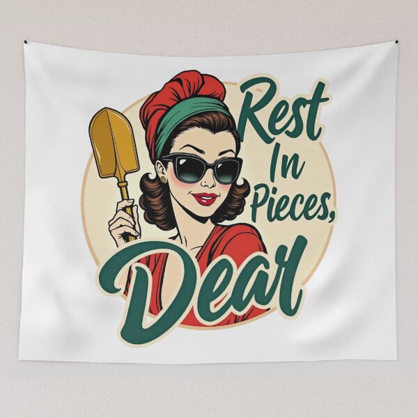 Item preview, Rest in Pieces Dear Funny Vintage True Crime Graphic designed and sold by BackwoodsFeral.