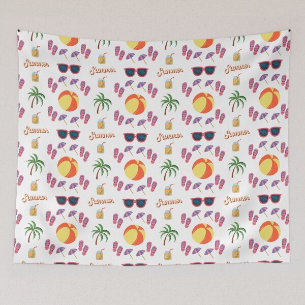 Item preview, Summer Beach Vacation Pattern Flip Flops Sunglasses Palm Tree Tote Bag designed and sold by FestivityFinds.