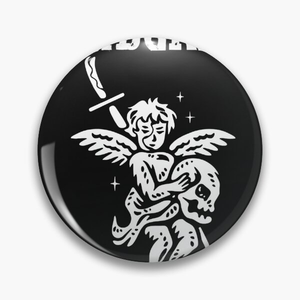 Item preview, Monochrome Angel Skull Sword Music Emblem designed and sold by Echomyriad.