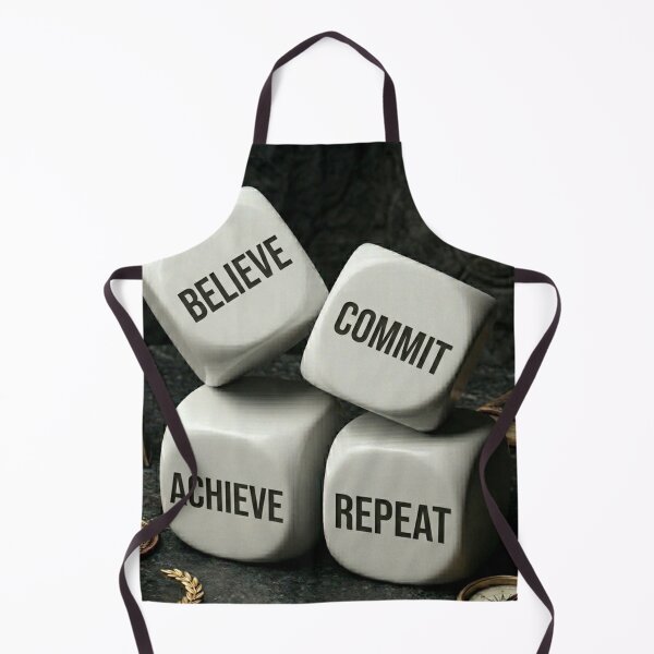 Item preview, Believe Commit Achieve Repeat Dice Success Loop Motivational Quote designed and sold by RAMHEARTS.