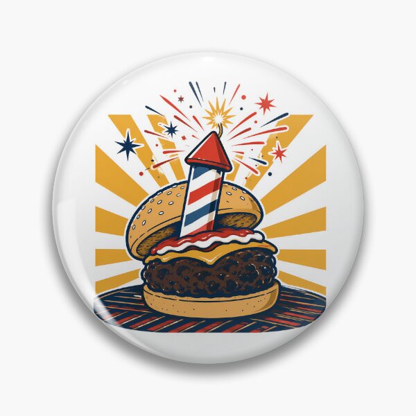 Artikelvorschau, Feuerwerksburger zum 4. Juli – Retro-Patriotische Feier entworfen und verkauft von chattsuede.