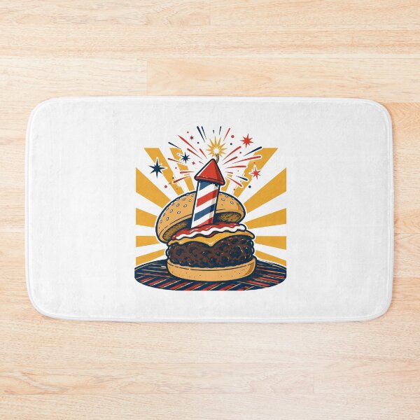 Item preview, 4th Of July Firework Burger Retro Patriotic Celebration designed and sold by chattsuede.