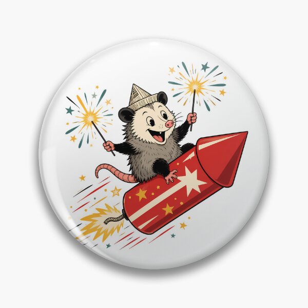 Item preview, Patriotic Opossum Riding Rocket Retro Cartoon designed and sold by chattsuede.