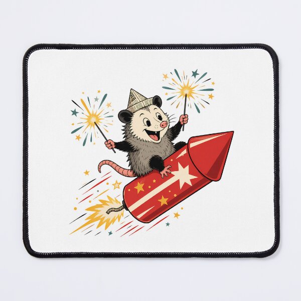 Item preview, Patriotic Opossum Riding Rocket Retro Cartoon designed and sold by chattsuede.