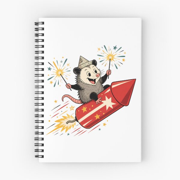 Item preview, Patriotic Opossum Riding Rocket Retro Cartoon designed and sold by chattsuede.