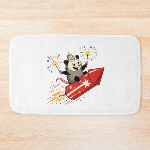 Item preview, Patriotic Opossum Riding Rocket Retro Cartoon designed and sold by chattsuede.
