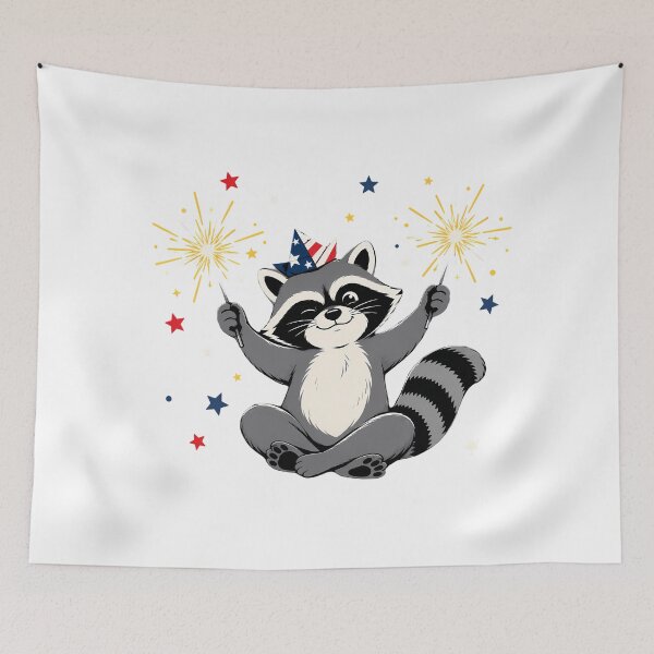Item preview, Patriotic Raccoon Fourth Of July Cute Trash Panda designed and sold by chattsuede.